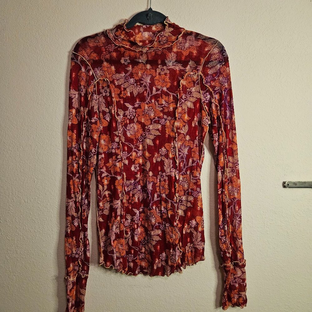 Mesh Floral Long Sleeve